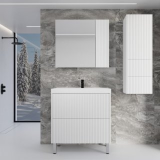 Мебель для ванной Style Line Стокгольм 80 см напольная белая софт