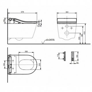 Унитаз подвесной Toto RP с крышкой-биде Washlet RW
