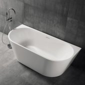 Акриловая ванна Abber AB9216-1.7 170x80 см, овальная, с каркасом, со сливом-переливом