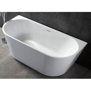 Акриловая ванна Abber AB9216-1.5 150x80 см, овальная, с каркасом, со сливом-переливом