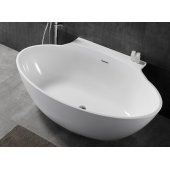 Акриловая ванна Abber AB9237 170x105 см, овальная, с каркасом, со сливом-переливом, для двоих