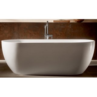 Акриловая ванна Abber AB9241 170x80 см, отдельностоящая, овальная, с каркасом, со сливом-переливом