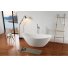 Акриловая ванна Abber AB9248 180x87 см, отдельностоящая, овальная, с каркасом, со сливом-переливом