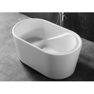 Акриловая ванна Abber AB9277 130x75 см, отдельностоящая, овальная, с каркасом, со сливом-переливом