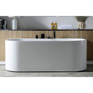 Акриловая ванна Abber AB9310 170x80 см, овальная, с каркасом, со сливом-переливом