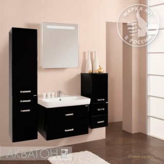Мебель для ванной Акватон Америна 80 см черный глянец