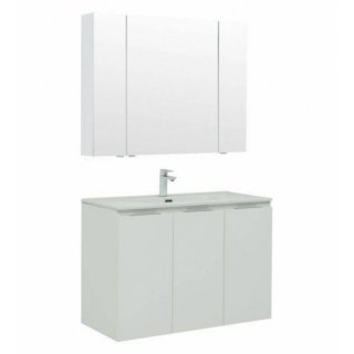 Мебель для ванной Aquanet Алвита New 100 с дверцами белая матовая