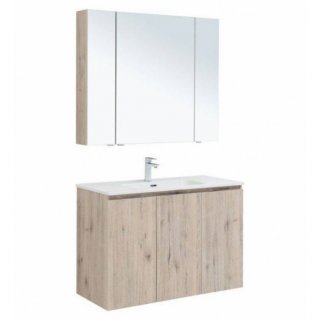 Мебель для ванной Aquanet Алвита New 100 с дверцами дуб веллингтон белый