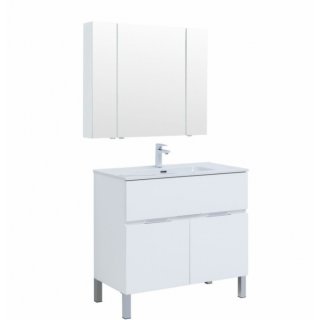 Мебель для ванной Aquanet Алвита New 90 напольная белая матовая