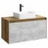 Мебель для ванной Aqwella Mobi 120 дуб балтийский фасад бетон светлый