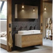 Мебель для ванной Aqwella Mobi 120 бетон светлый фасад дуб балтийский