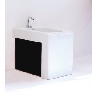 Биде напольное ArtCeram La Fontana LFB004 цвет белый с черным декором