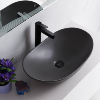 Раковина накладная BelBagno BB1404 серая матовая