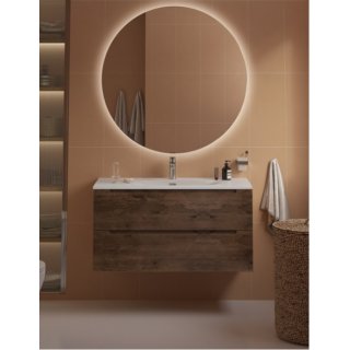 Тумба с раковиной и зеркалом BelBagno Etna 100-BB-8099-100 Rovere Moro