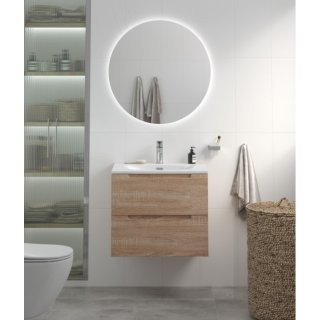 Тумба с раковиной и зеркалом BelBagno Etna 60-BB-8099-60 Rovere Bianco