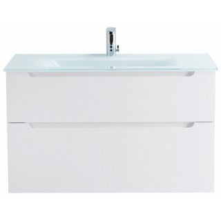 Тумба с глянцевой стеклянной раковиной BelBagno Etna H60-80 см, Bianco Lucido