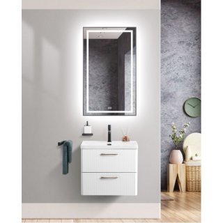 Тумба с раковиной и зеркалом BelBagno Due 50-BB-8076-3-50 Bianco Lucido