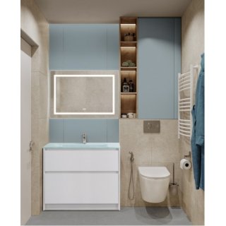 Мебель для ванной BelBagno Kraft-1000-PIA-BB1010/465-LV-VTR-BL Bianco Opaco