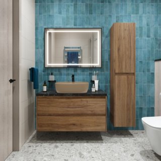 Мебель для ванной BelBagno KRAFT100RT-KEPMNO-1302-H316-SET Rovere Tabacco