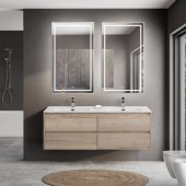 Мебель для ванной BelBagno Kraft-1400-4C-BB1400-2-ETL Rovere Galifax Bianco