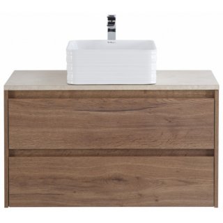 Тумба со столешницей и раковиной BelBagno Kraft 90-KEP-90-MCO-BB1407 Rovere Tabacco