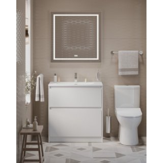 Тумба с раковиной и зеркалом BelBagno Kraft 39-80-PIA-BB-8099-3-80 Bianco Opaco