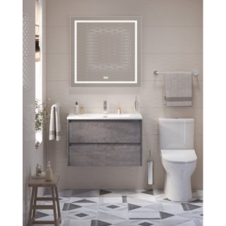 Тумба с раковиной и зеркалом BelBagno Kraft 39-80-BB-8099-3-80 Cemento Grigio