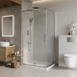 Душевой уголок BelBagno LUCE-AH-2-100/80-C-Cr