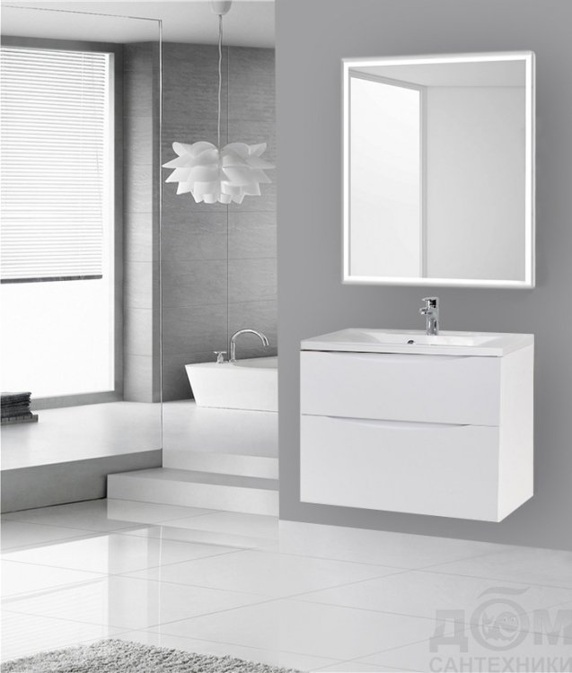 Тумба с раковиной belbagno marino 70 bianco lucido