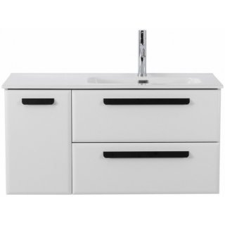 Тумба с раковиной Cezares Eco-CER-N 100-2C-1A-BL-CZR-8095-100-R Bianco Lucido