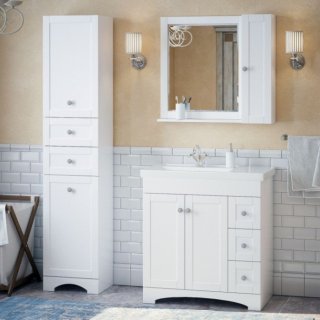 Мебель для ванной Corozo Техас 80 см белая