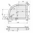 Душевой поддон Эстет Омега 100x80 R