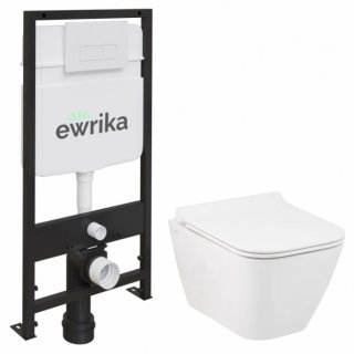 Комплект Ewrika ProLT 0026-2020 + Seramiksan Saturn Rimout A141151H + Ewrika 0042 белая глянцевая