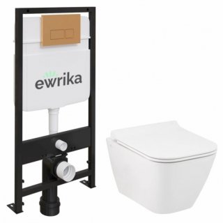 Комплект Ewrika ProLT 0026-2020 + Seramiksan Saturn Rimout A141151H + Ewrika 0043 золото матовое