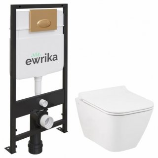 Комплект Ewrika ProLT 0026-2020 + Seramiksan Saturn Rimout A141151H + Ewrika 0053 золото матовое