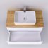 Мебель для ванной Jorno Wood 100 белая с темной столешницей