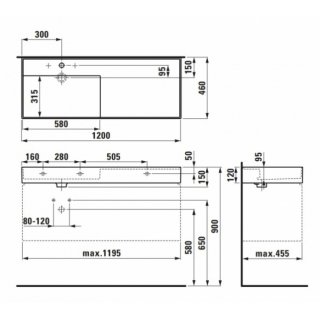 Раковина Laufen Kartell 813332 серая матовая