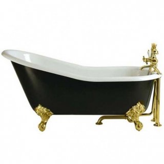 Ванна чугунная Magliezza Gracia Nero 170x76 см ножки золото