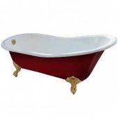 Ванна чугунная Magliezza Gracia Red 170x76 см ножки золото