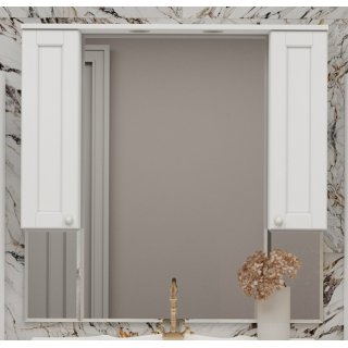 Зеркало со шкафчиками Misty Латте 105 белое