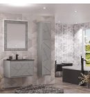 Мебель для ванной Опадирис Луиджи 90 серый матовый с раковиной антрацит