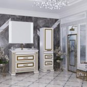 Мебель для ванной Опадирис Оникс 100 белый с золотой патиной