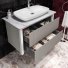 Мебель для ванной Опадирис Рубинно 90 подвесная серая со столешницей