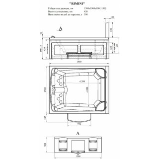 Гидромассажный бассейн Радомир Римини Silver 190x150 белый