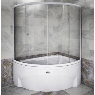 Стеклянная шторка на ванну Радомир Астория профиль белый