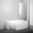 Душевая шторка на ванну Ravak Crome CVSK1 Rosa 160/170 профиль белый правостороннее исполнение +59 070 ₽