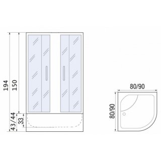 Душевой уголок River DON 90/44 МТ