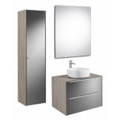 Мебель для ванной с накладной раковиной Roca Inspira 80 см городской дуб с зеркалом