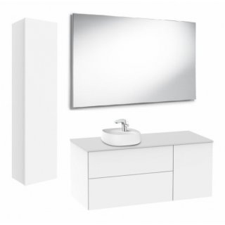 Мебель для ванной со встроенной раковиной Roca Beyond 120+58,5 белый глянец