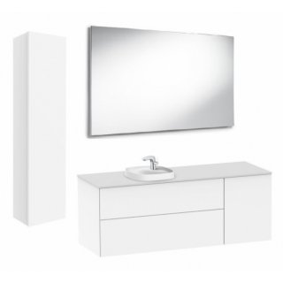 Мебель для ванной со встроенной раковиной Roca Beyond 140+45 белый глянец